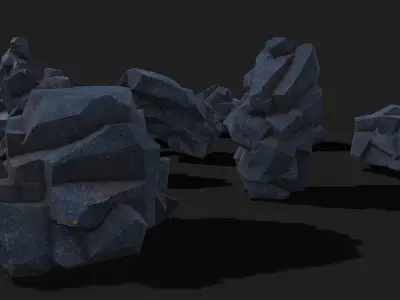 Mountain cliff Rocks - PBR Pack 07 Low-poly 3D model