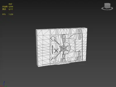 Stylish iron door Low-poly 3D model