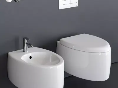 Scarabeo Ceramiche Moai Wall-Hung WC Low-poly 3D model