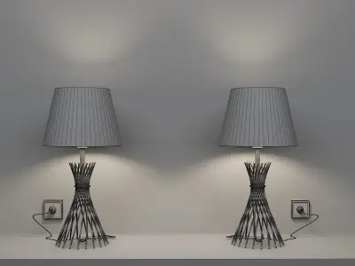 GARFORTH COPPER TABLE LAMP WITH ASPEN SHADE 3D model
