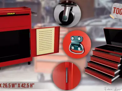 Mobile toolbox for workshop garage mechanics 3D model