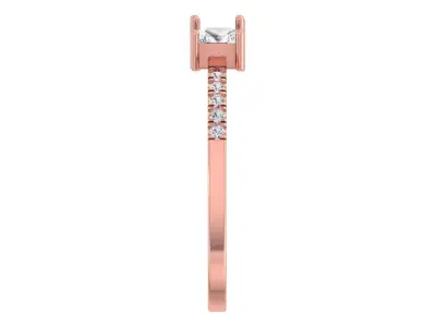 Open End Light Weight Princess stone Band Ring 3D print model