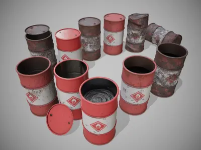 Berrels red set Low-poly 3D model
