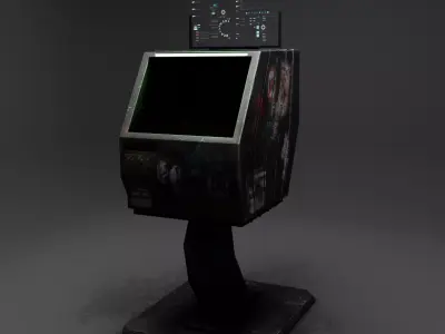 SciFi mailbox-trashcan Low-poly 3D model