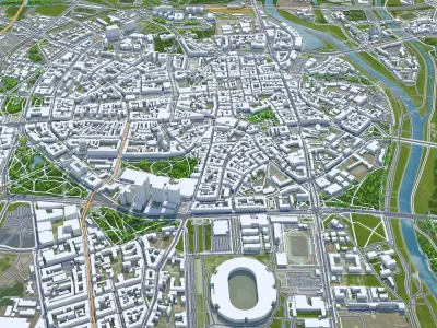 Poznan City Poland Low-poly 3D model