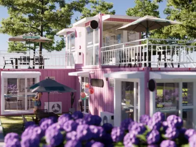Container coffee shop-13 3D model