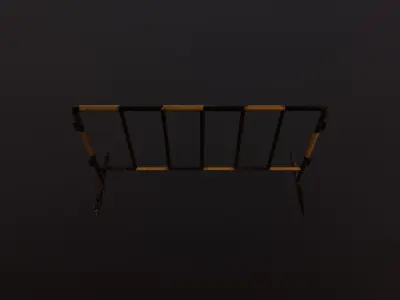 Road Block Barrier Low-poly 3D model