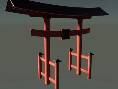 Japanese Torii Low-poly 3D model