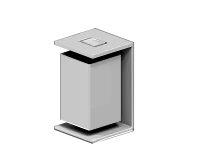 Aluminum height adjustable box type trash can Low-poly 3D model