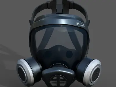 Gas mask helmet 3d model military combat protection pollution Low-poly 3D model