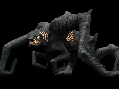 Kaiju creature monster Low-poly 3D model