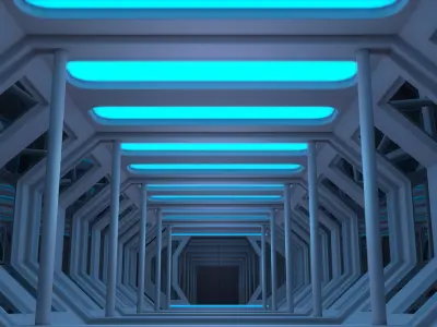 Sci Fi Corridor 3D model 34