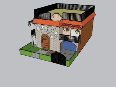 Kothi house Low-poly 3D model