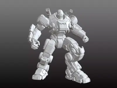 Power Robot STL Futuristic Heavy Armed Attack 3D print model