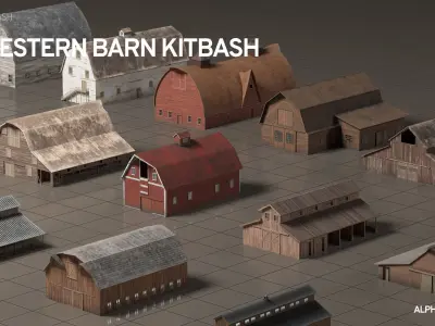 Western Barn Kitbash 3D model