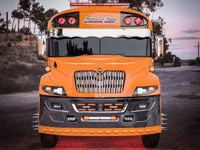 International School Bus Custom 3D model