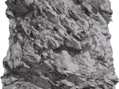 Vertical Cliff Rock Panel Low-poly 3D model