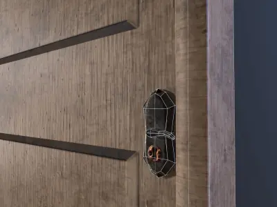 Damage Door Free low-poly 3D model