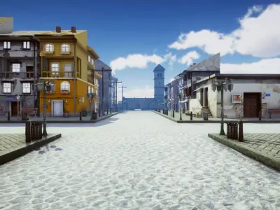 Old Village Low-poly 3D model