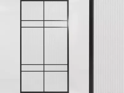 Glass partition door 65 Low-poly 3D model