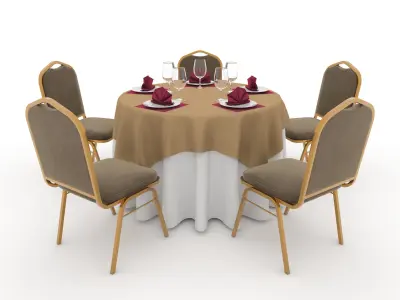 Collection Banquet Table and Chair 01 3D Model Pack