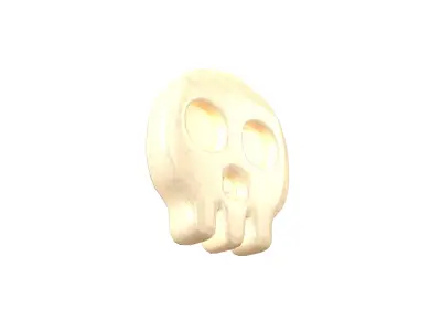 Twitter Skull Emoji Chocolate V1 002 Low-poly 3D model