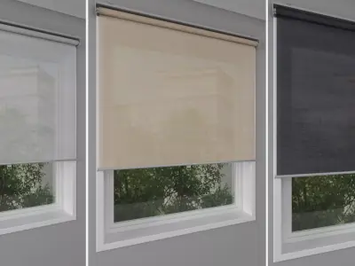 Roller blinds and window - SKOGSKLOVER 3D model