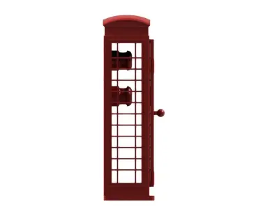 Key Holder - Red Phone Booth 3D print model 3D print model