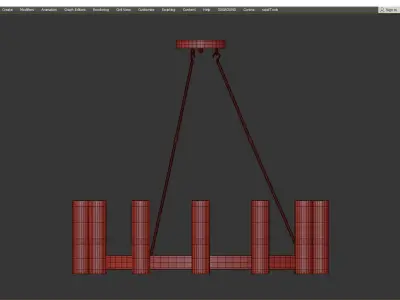  Twelve Light Natural Aged Brass Up Chandelier Low-poly 3D model