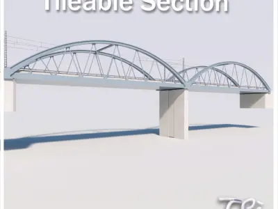 2 IRON RAILWAY BRIDGE 3D model