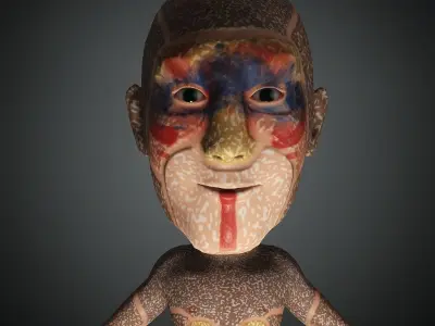 Sci-Fi Alien male 3D character Low-poly 3D model