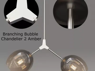 Branching Bubble Chandelier 2 Amber 3D model