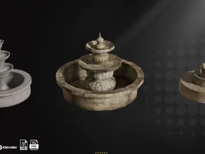 15 Old Fountain Vol1 Low-poly 3D model