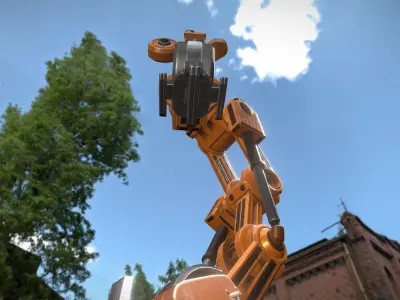 The Walking Mech Neck Orange Version Low-poly 3D model