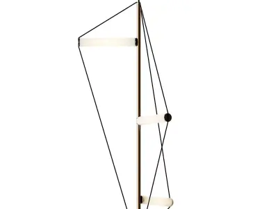 Gold Linear Chandelier 3D model