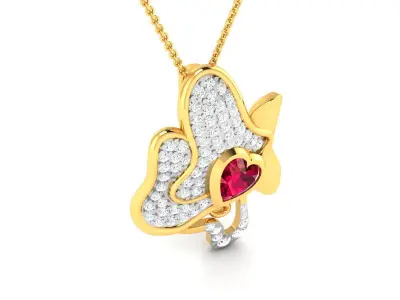 Women Heart Pendant 3DM STL OBJ FBX Render Details 3D print model