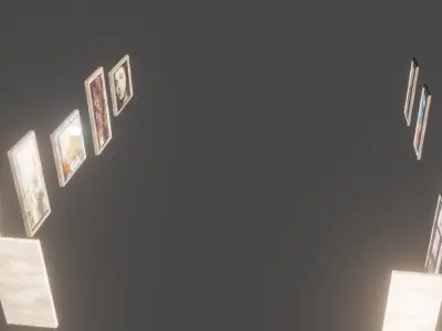 old style library interior Low-poly 3D model