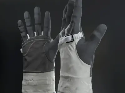 Space gloves Low-poly 3D model