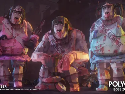 POLYGON Boss Zombies Low-poly 3D model