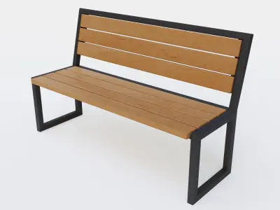 Model street bench Low-poly 3D model
