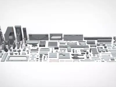 Sci-Fi architecture Elements collection 23 3D model