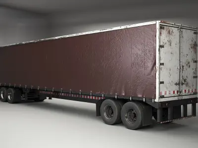  Used Aged Semi Truck Sleeper Cab with Curtain Trailer 