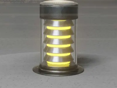 Galvanized Light-Column -3- Street-Light 9 Low-poly 3D model