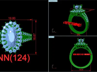women ring 57 3D print model