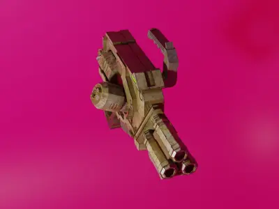 Stylized Sci-Fi Gun Weapon PBR low-poly game-ready Low-poly 3D model