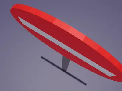 Low Poly Warning Road Sign City Game Ready Street Prop Low-poly 3D model