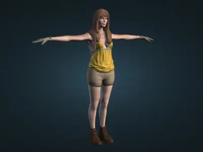 Diana POSE CHATACTER Low-poly 3D model