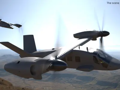  Tiltrotor Transport Aircraft Rigged 