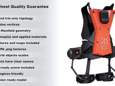 Exoskeleton German Bionic Cray-X Red 2023 - PBR Low-poly 3D model