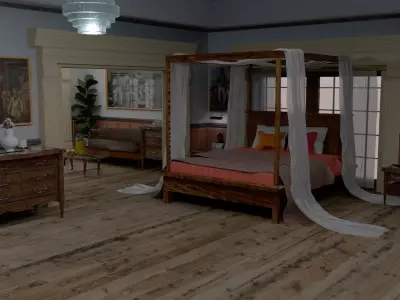 laos Na casa de Candido 3D model